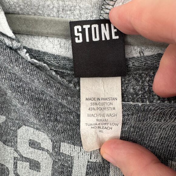 Stone Brewing V-Neck Striped Hoodie Sweatshirt Womens XL Gray Rough Seam - Picture 7 of 11